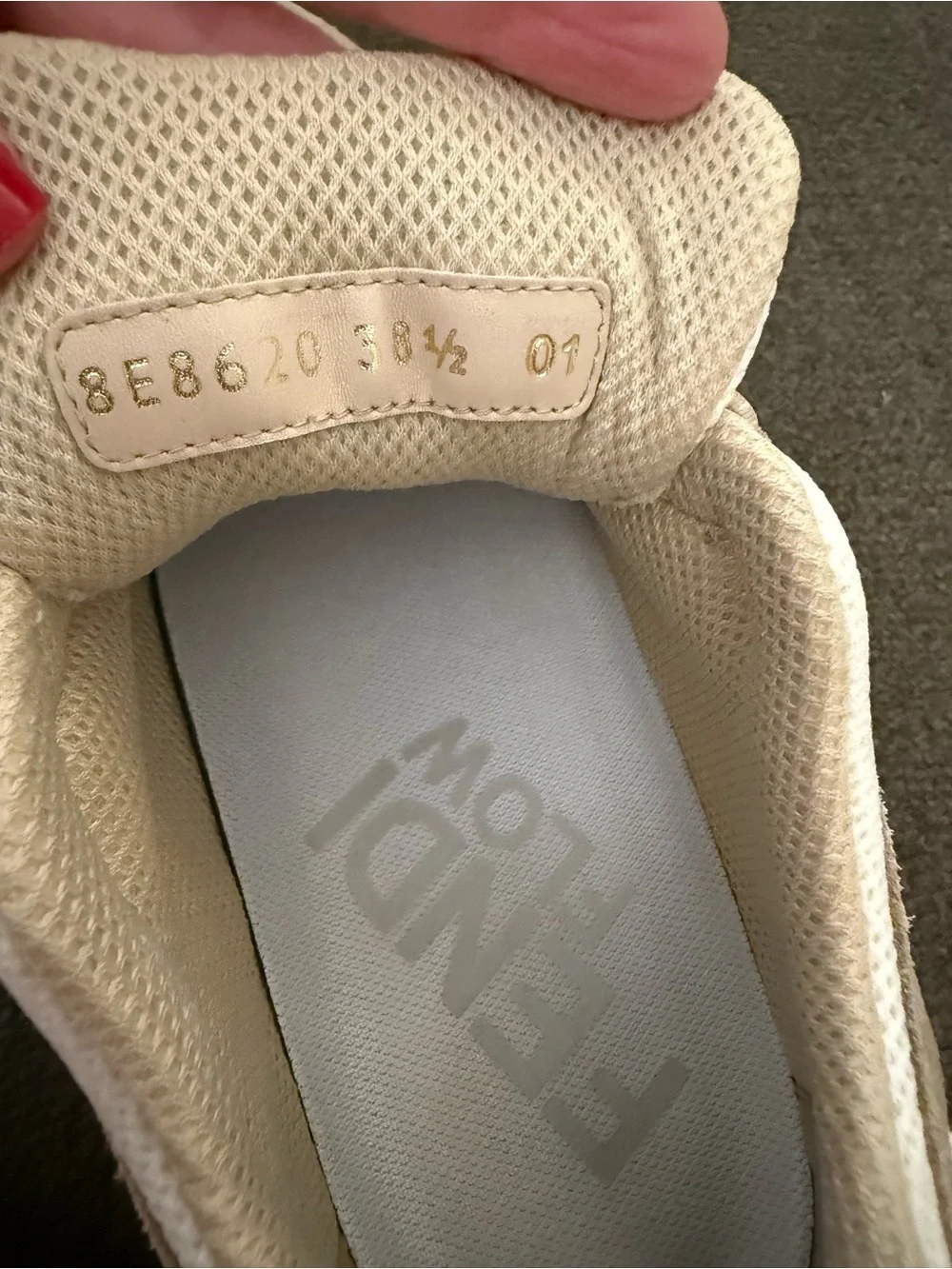 Fendi Women's Cream & White Chunky Mesh Sneaker